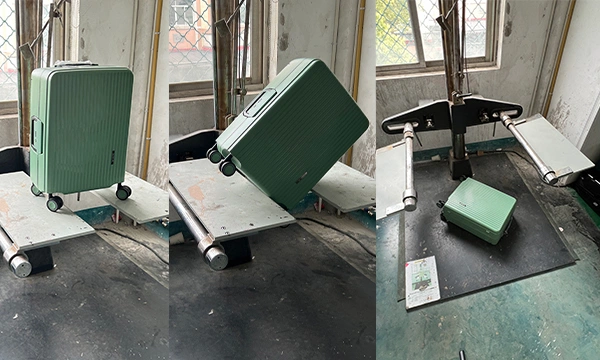 Тест падения колес чемодана