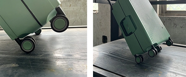 Испытание пробегом роликов чемодана